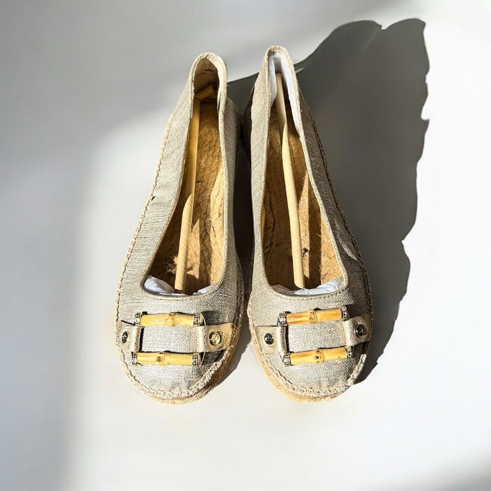 🌻NEW NWOT Elaine Turner Women’s Gold Espadrille Flats | Size: 9M
